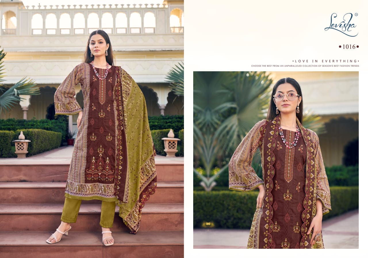 Madhubala By Levisha Cambric Cotton Printed Dress Material Suppliers In India
